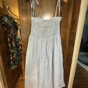 J. Crew Blue and White Striped Dress